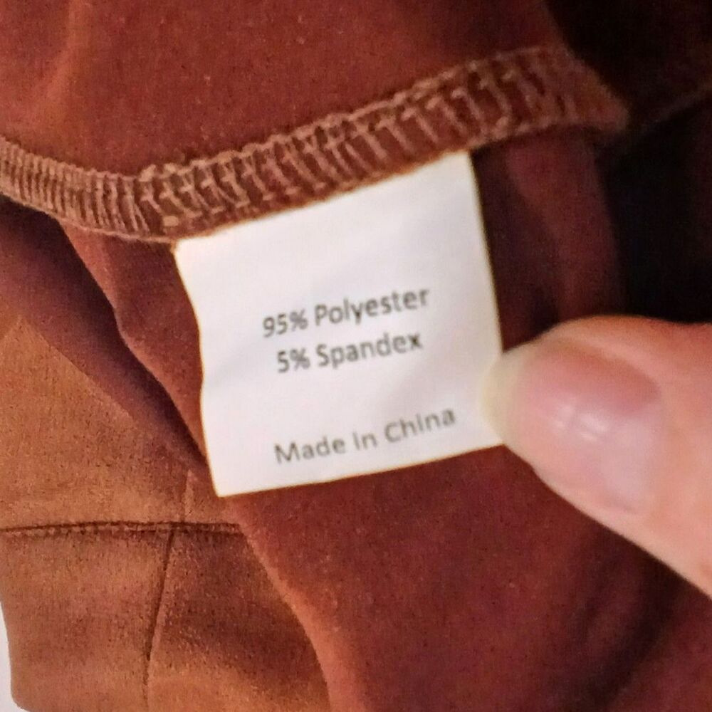 Agnes Orinda Faux Suede Pinafore Overall Dress 2X Brown Cross Back NWT Plus - Picture 7 of 8